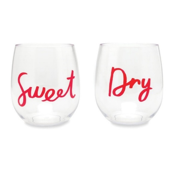kate spade Other - Kate Spade Acrylic Wine Glasses "Sweet & Dry"
